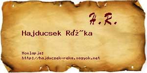Hajducsek Réka névjegykártya